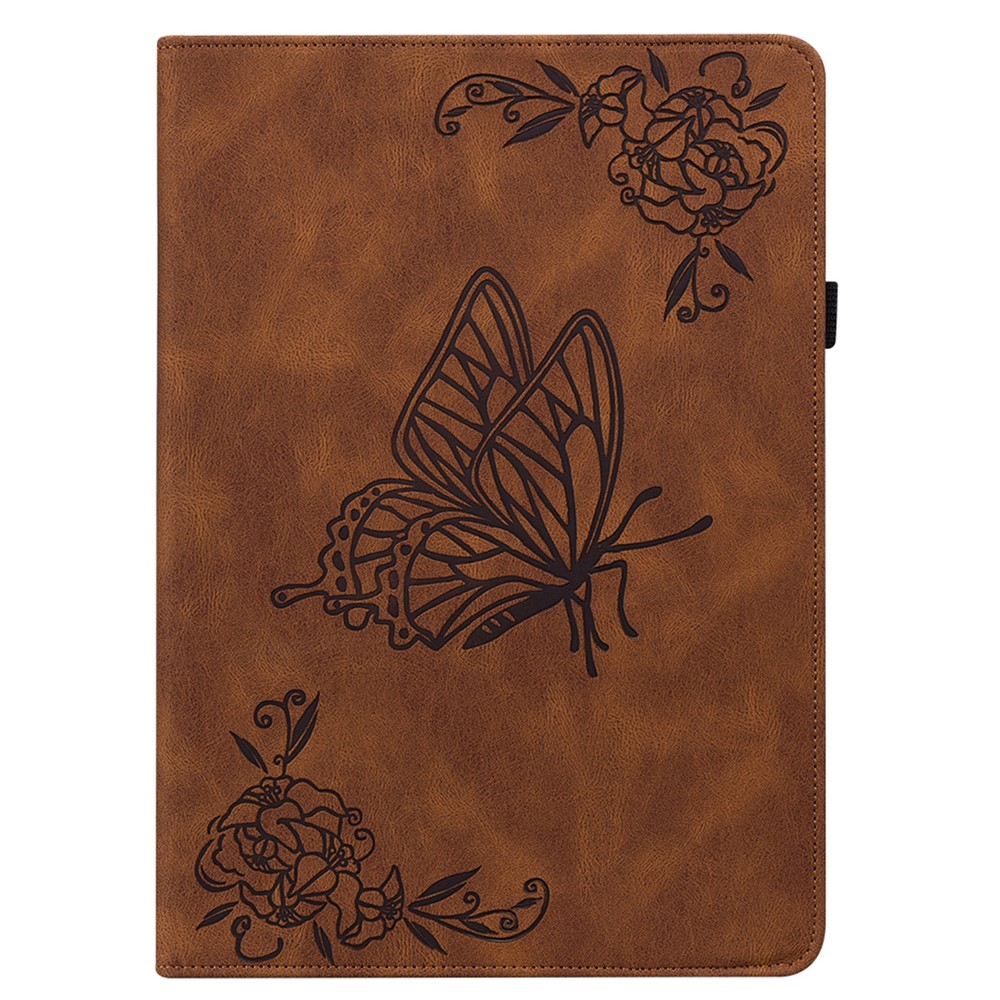  Samsung Galaxy Tab A11 / A9 Fodral Butterfly Flower Brun - Teknikhallen.se