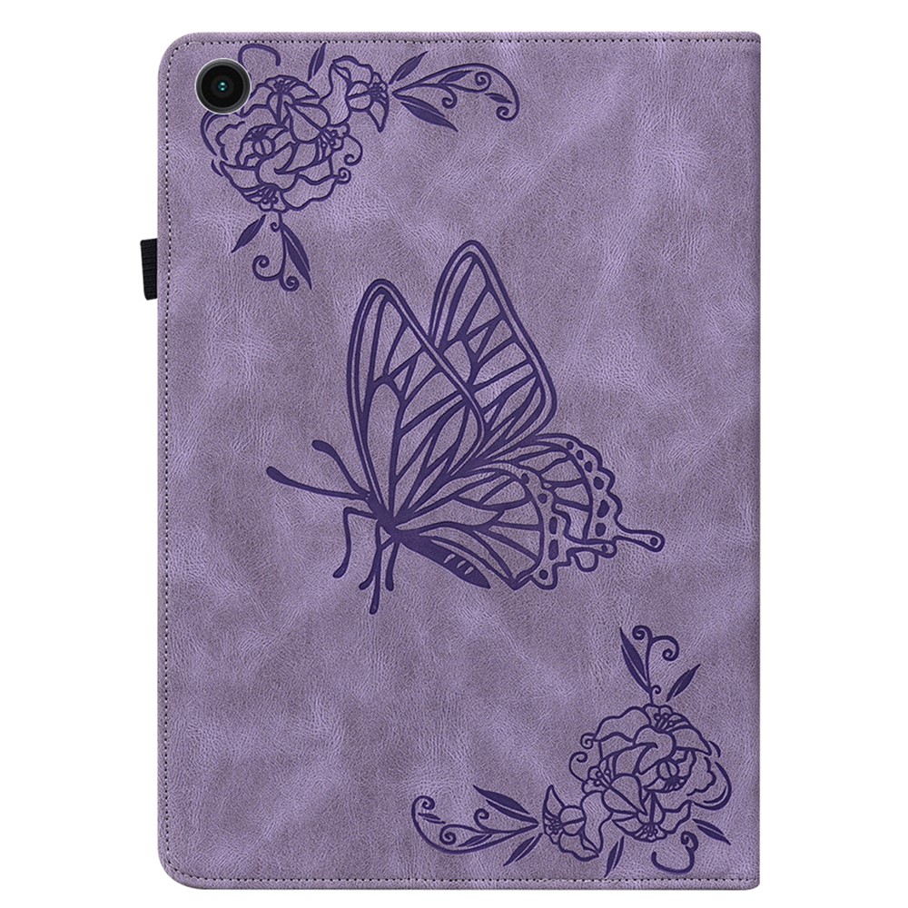  Samsung Galaxy Tab A11 / A9 Fodral Butterfly Flower Lila - Teknikhallen.se