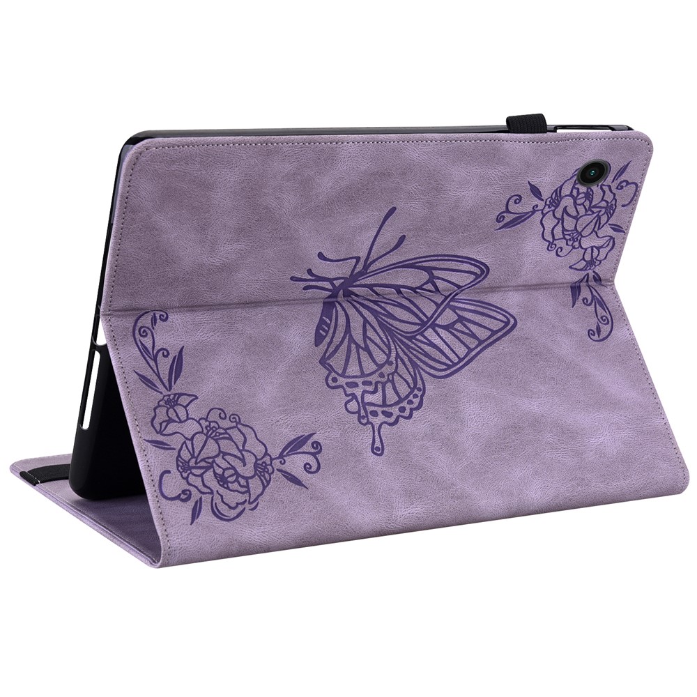 Samsung Galaxy Tab A11 Plus Fodral Butterfly Flower Lila - Teknikhallen.se