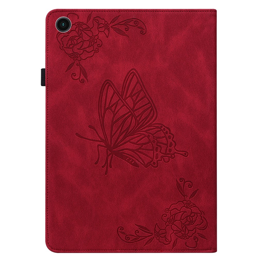  Samsung Galaxy Tab A11 Plus Fodral Butterfly Flower Röd - Teknikhallen.se
