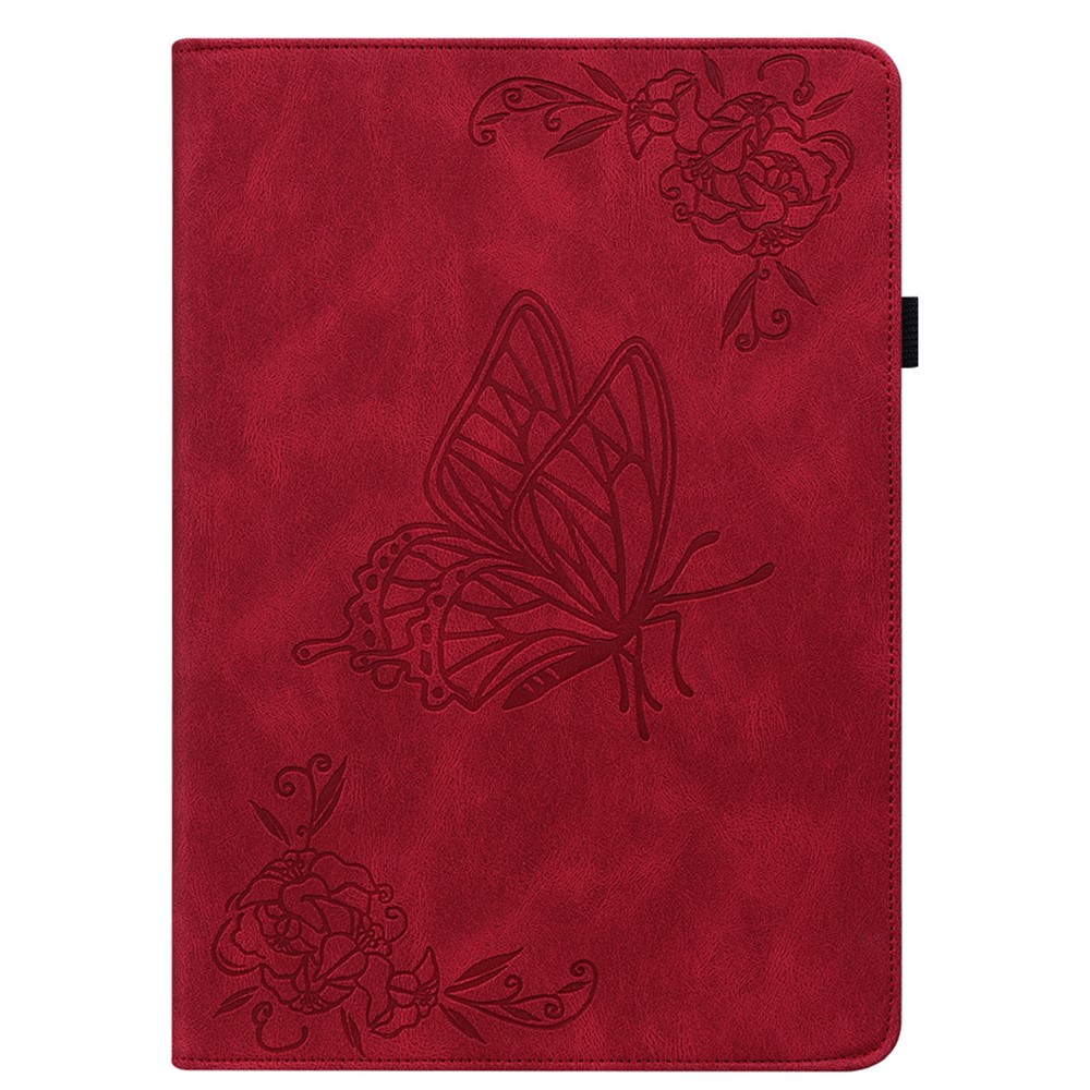  Samsung Galaxy Tab A11 Plus Fodral Butterfly Flower Röd - Teknikhallen.se