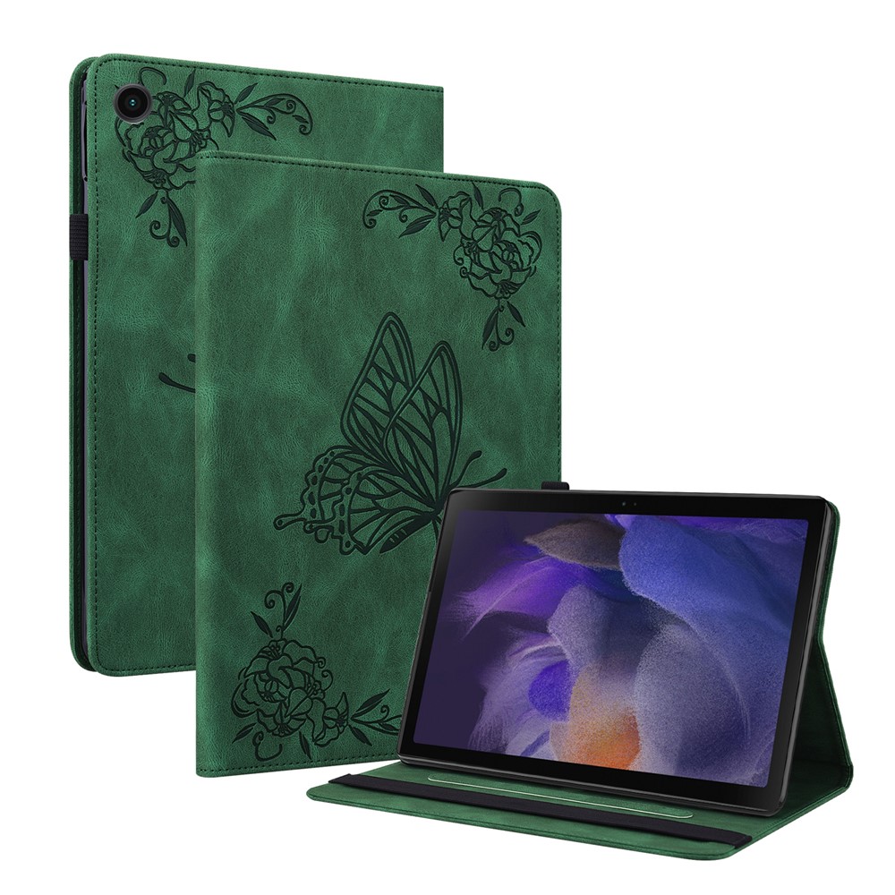  Samsung Galaxy Tab A11 Plus Fodral Butterfly Flower Grön - Teknikhallen.se