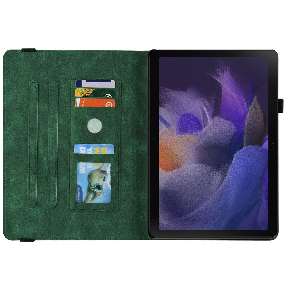  Samsung Galaxy Tab A11 Plus Fodral Butterfly Flower Grön - Teknikhallen.se