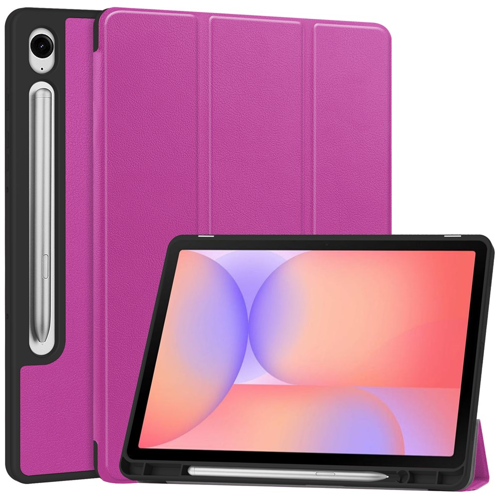  Samsung Galaxy Tab S10 Lite Fodral Tri-Fold Pennhållare Lila - Teknikhallen.se