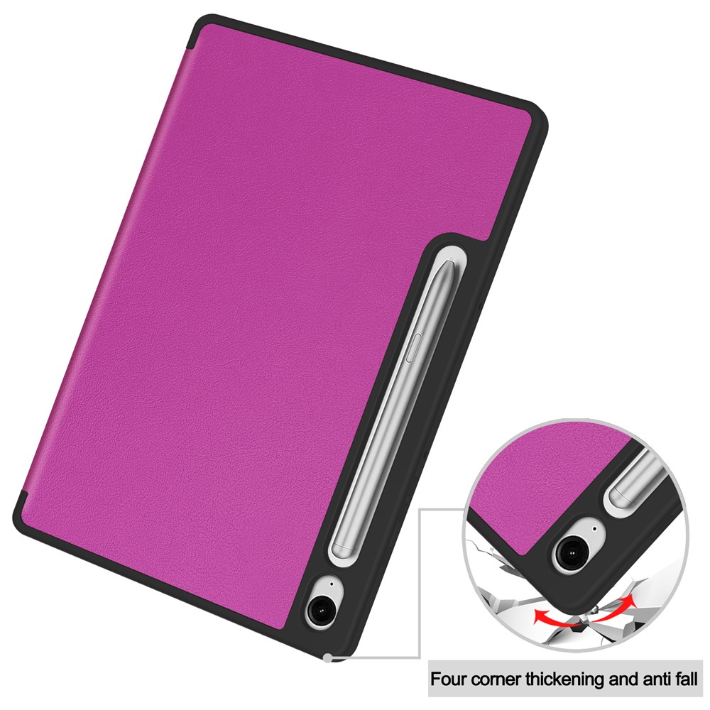  Samsung Galaxy Tab S10 Lite Fodral Tri-Fold Pennhållare Lila - Teknikhallen.se