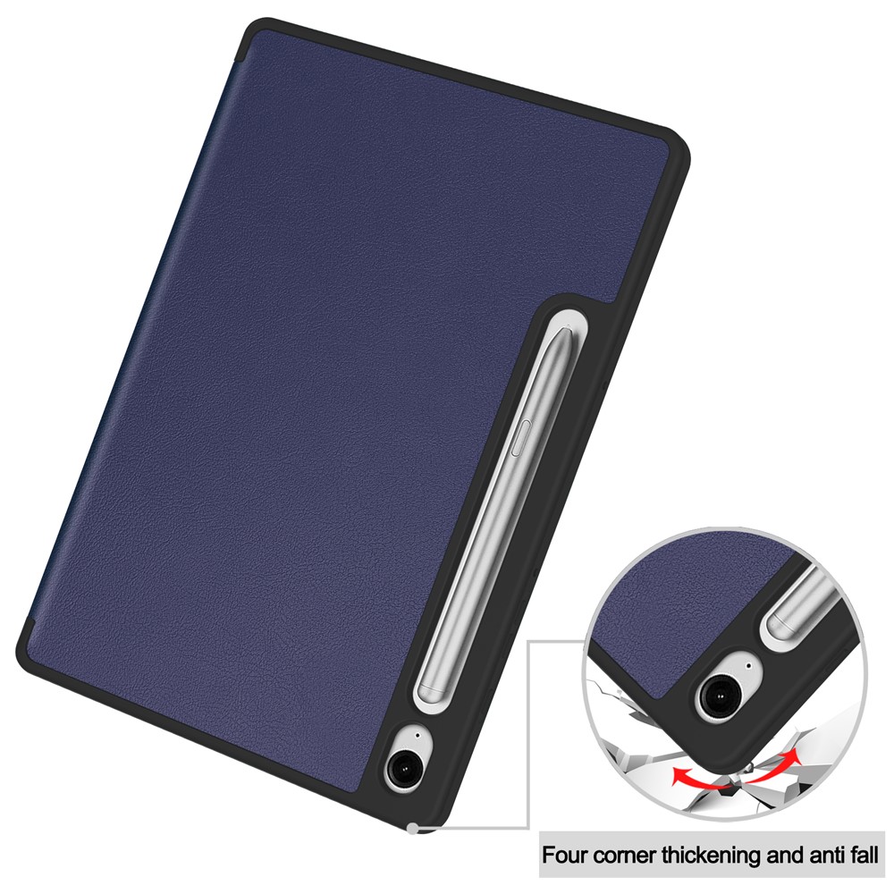  Samsung Galaxy Tab S10 Lite Fodral Tri-Fold Pennhållare Mörk Blå - Teknikhallen.se