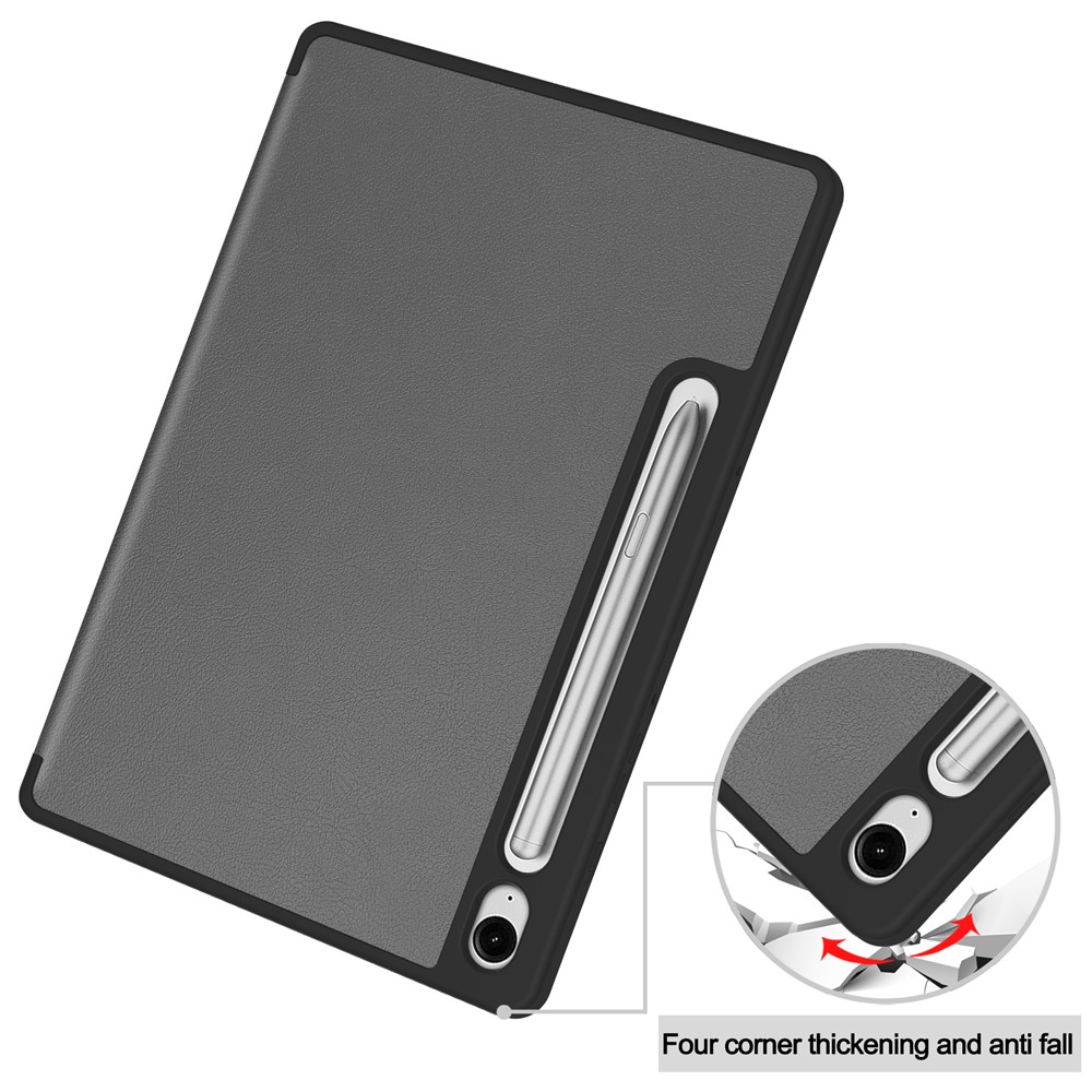  Samsung Galaxy Tab S10 Lite Fodral Tri-Fold Pennhållare Grå - Teknikhallen.se