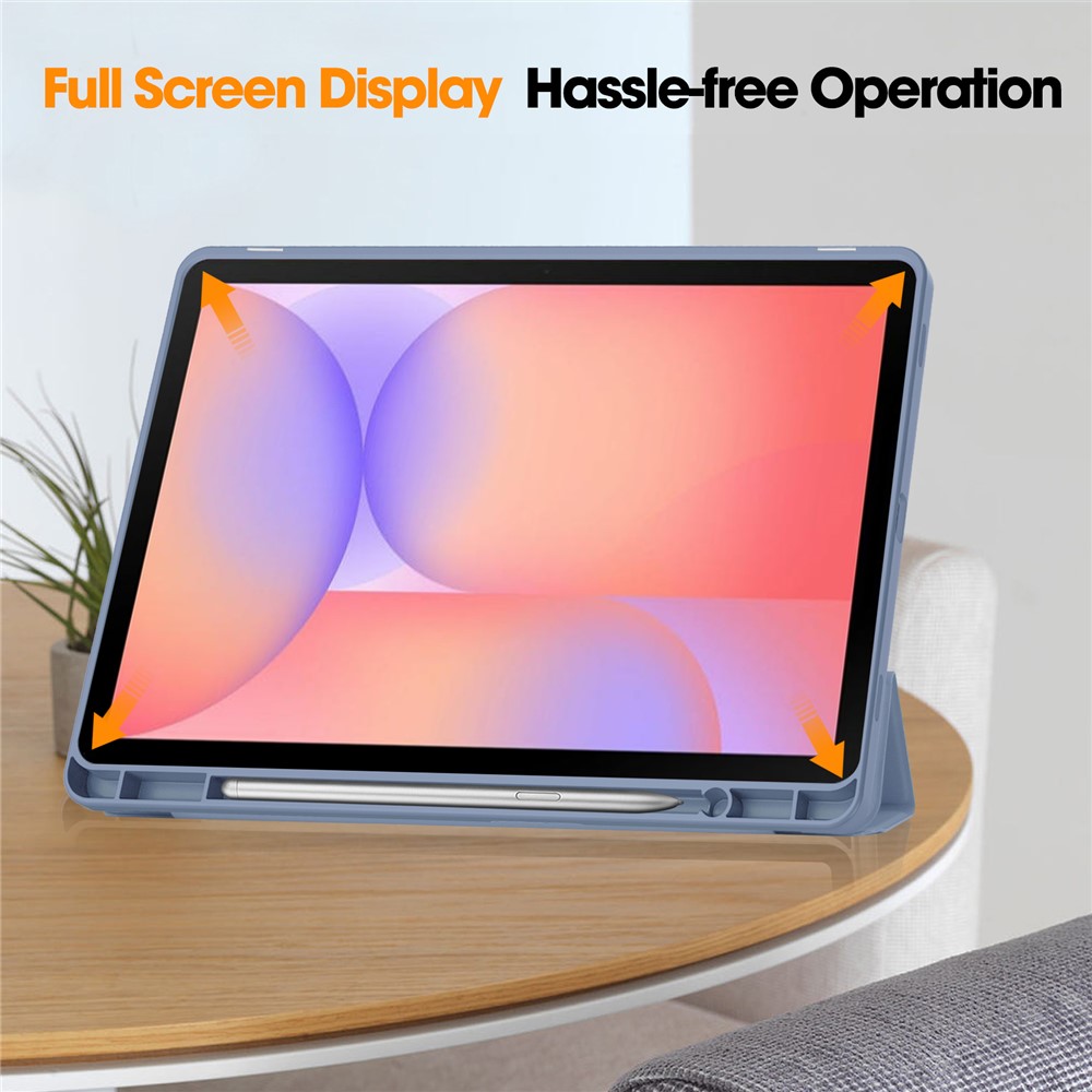  Samsung Galaxy Tab S10 Lite Fodral Tri-Fold Pennhållare Lila - Teknikhallen.se