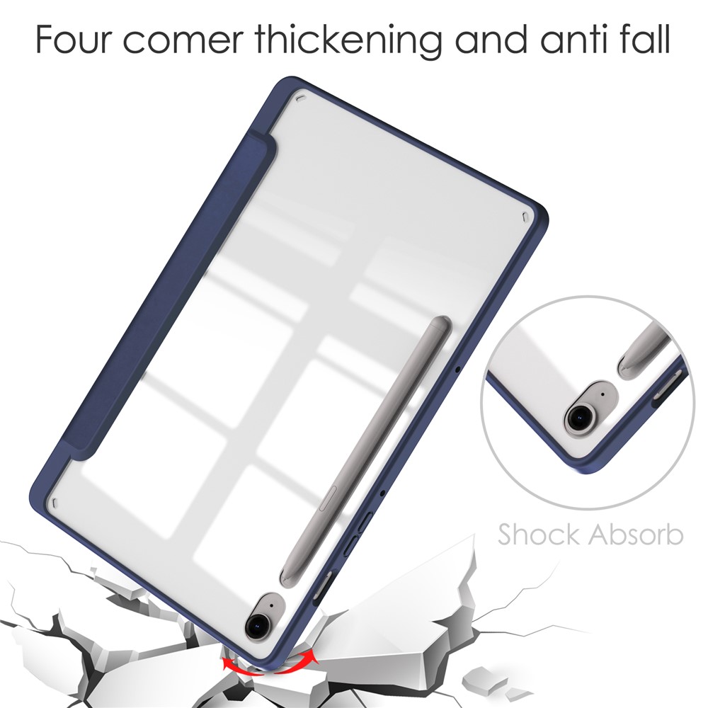  Samsung Galaxy Tab S10 Lite Fodral Tri-Fold Hybrid Mörk Blå - Teknikhallen.se
