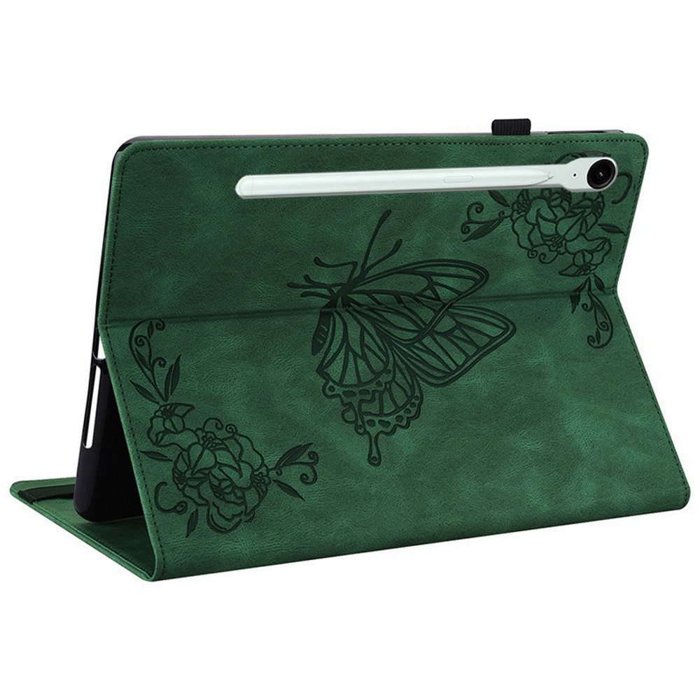  Samsung Galaxy Tab S11 Fodral Butterfly Flower Grön - Teknikhallen.se