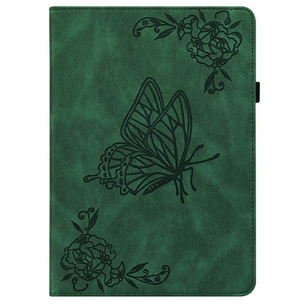  Samsung Galaxy Tab S11 Fodral Butterfly Flower Grön - Teknikhallen.se