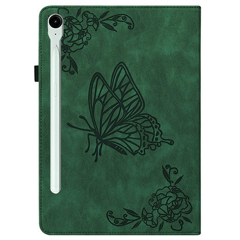  Samsung Galaxy Tab S11 Fodral Butterfly Flower Grön - Teknikhallen.se