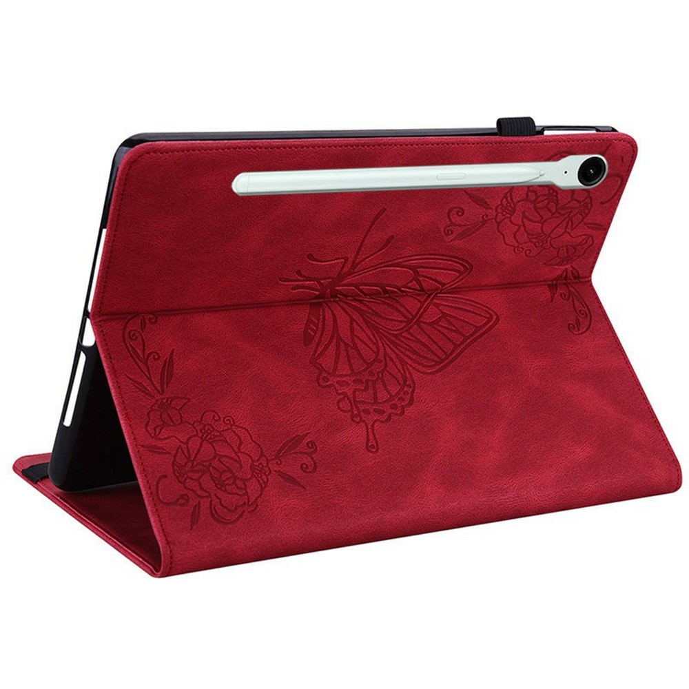  Samsung Galaxy Tab S11 Fodral Butterfly Flower Röd - Teknikhallen.se