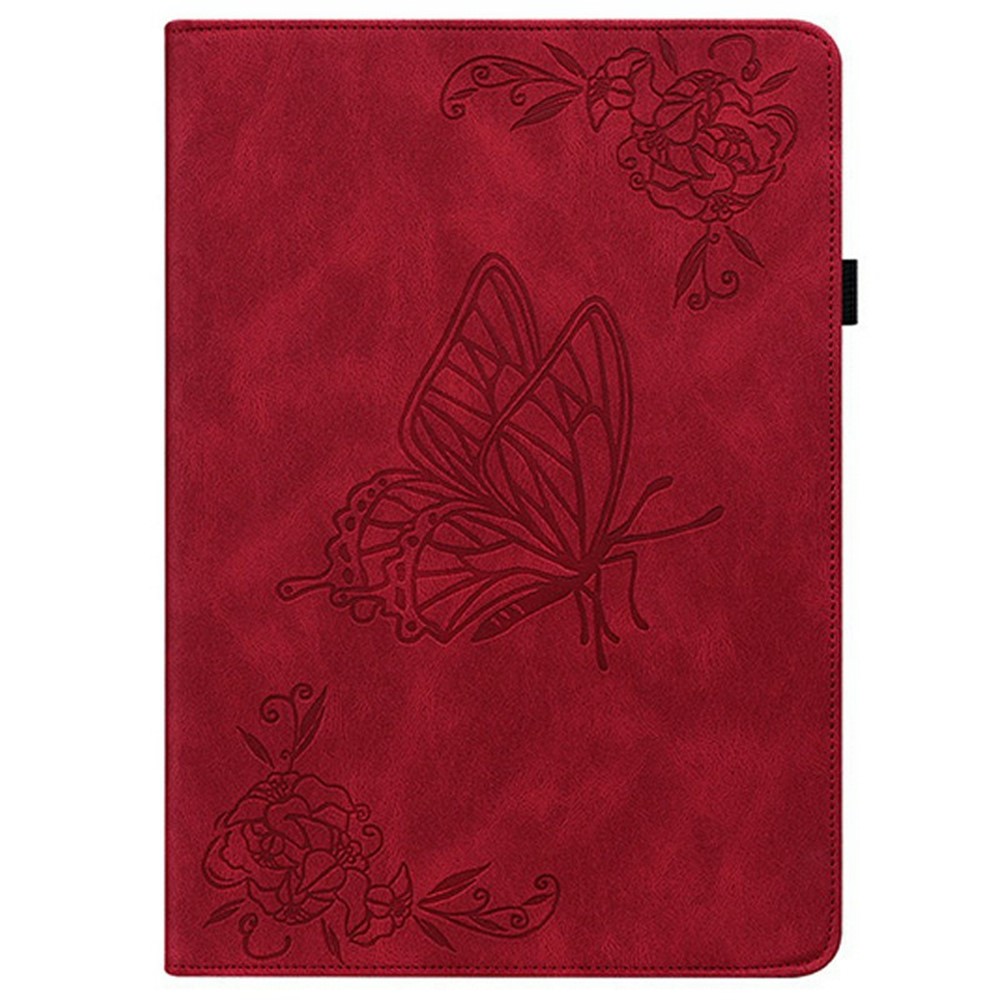  Samsung Galaxy Tab S11 Fodral Butterfly Flower Röd - Teknikhallen.se