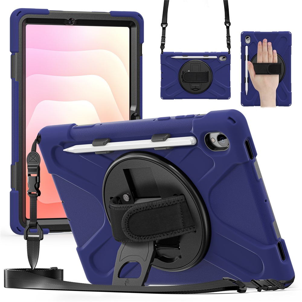  Samsung Galaxy Tab S11 Skal Shockproof Hybrid Kickstand Mörk Blå - Teknikhallen.se