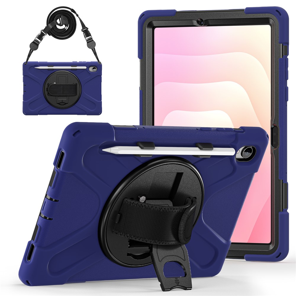  Samsung Galaxy Tab S11 Skal Shockproof Hybrid Kickstand Mörk Blå - Teknikhallen.se