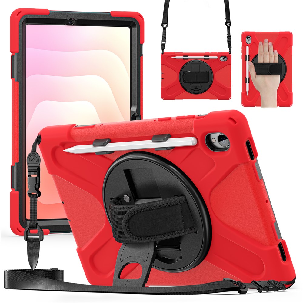  Samsung Galaxy Tab S11 Skal Shockproof Hybrid Kickstand Röd - Teknikhallen.se