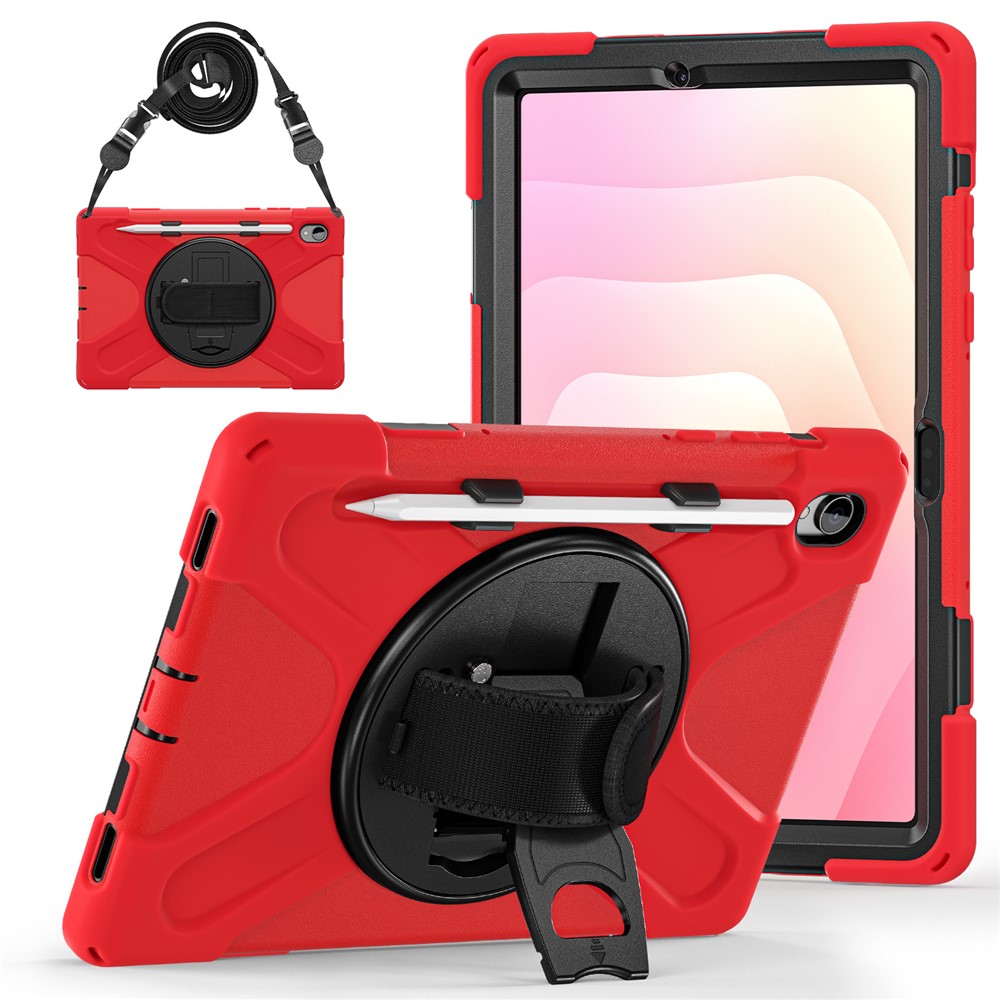  Samsung Galaxy Tab S11 Skal Shockproof Hybrid Kickstand Röd - Teknikhallen.se