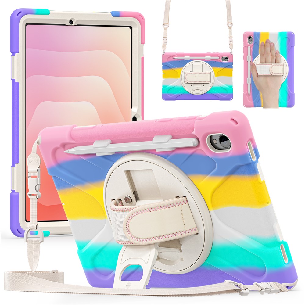  Samsung Galaxy Tab S11 Skal Shockproof Hybrid Kickstand Rainbow - Teknikhallen.se