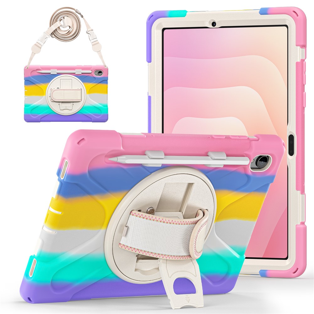  Samsung Galaxy Tab S11 Skal Shockproof Hybrid Kickstand Rainbow - Teknikhallen.se