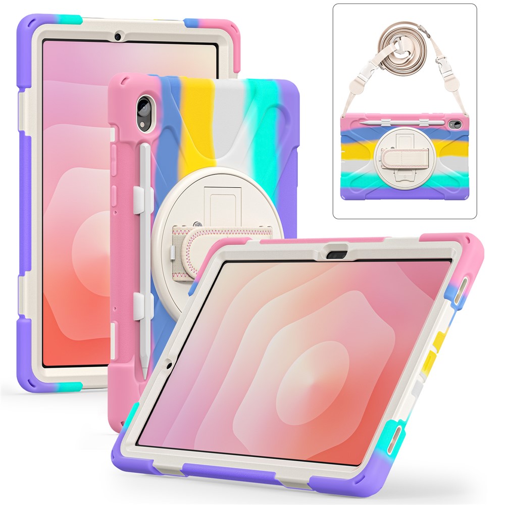  Samsung Galaxy Tab S11 Skal Shockproof Hybrid Kickstand Rainbow - Teknikhallen.se