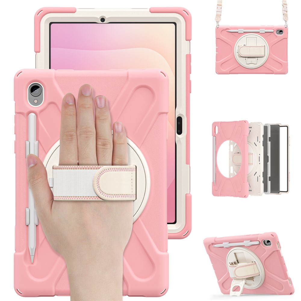  Samsung Galaxy Tab S11 Skal Shockproof Hybrid Kickstand Rosa - Teknikhallen.se