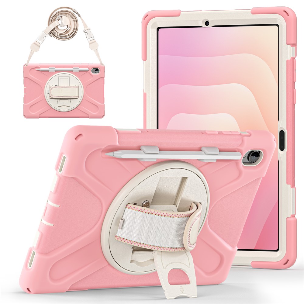  Samsung Galaxy Tab S11 Skal Shockproof Hybrid Kickstand Rosa - Teknikhallen.se
