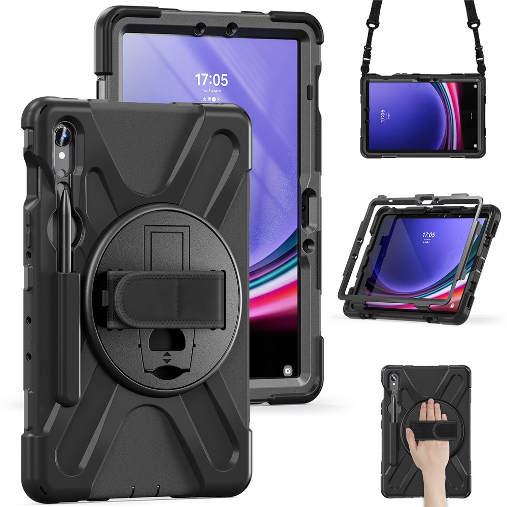  Galaxy Tab S10 Lite/S10 FE/S9 FE/S9/S8/S7 Skal 360° Hybrid Svart - Teknikhallen.se