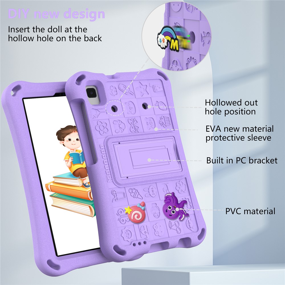  Galaxy Tab A11 / A9 / A7 Lite / A 8.0 Skal EVA Kickstand Lila - Teknikhallen.se