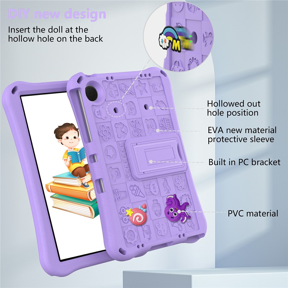  Samsung Galaxy Tab A11 Plus / A9 Plus Skal EVA Kickstand Lila - Teknikhallen.se