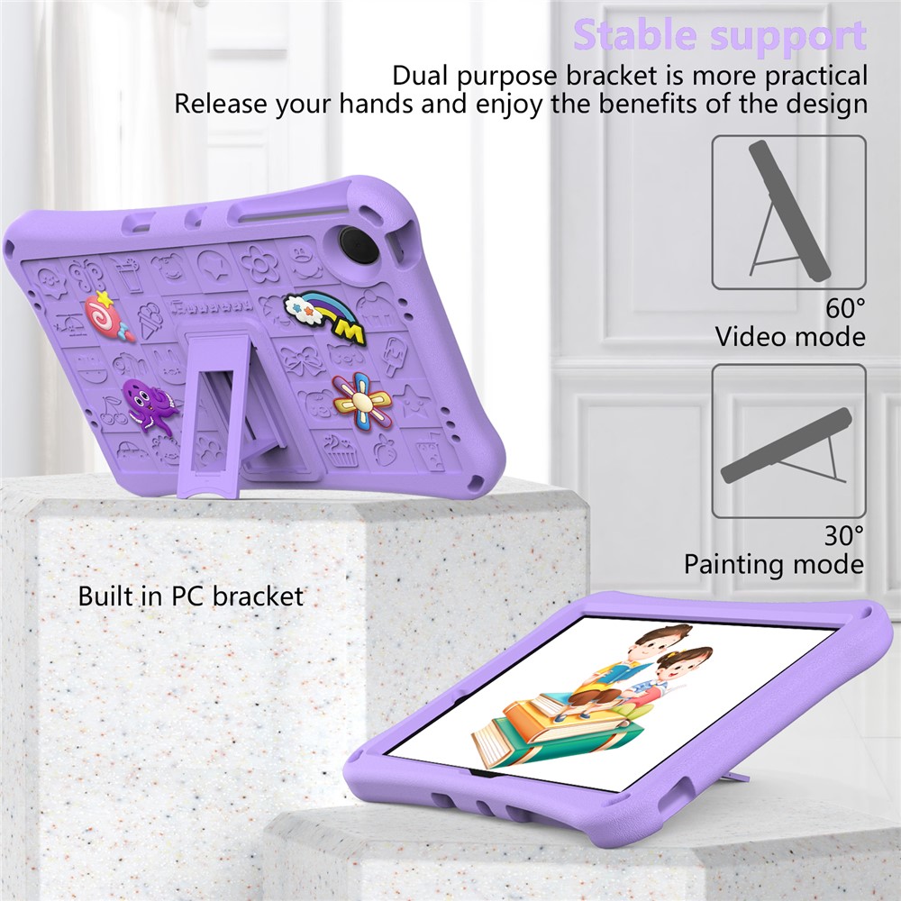  Samsung Galaxy Tab A11 Plus / A9 Plus Skal EVA Kickstand Lila - Teknikhallen.se
