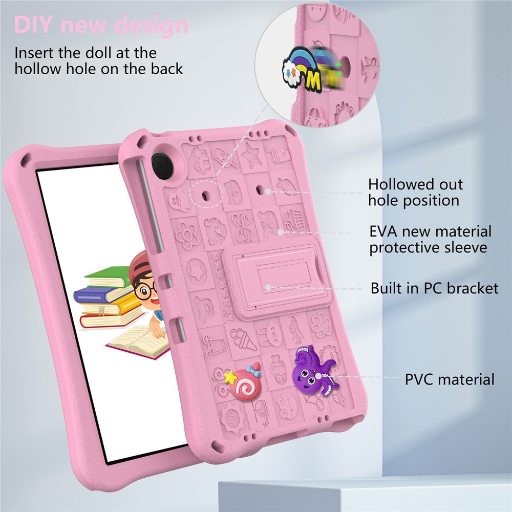  Samsung Galaxy Tab A11 Plus / A9 Plus Skal EVA Kickstand Rosa - Teknikhallen.se