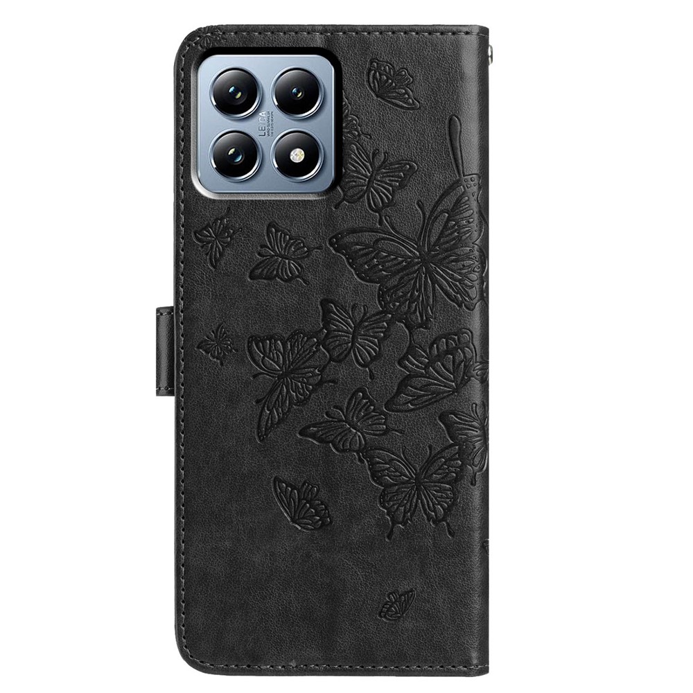  Xiaomi 15T Pro Fodral Med Fjäril Tryck Svart - Teknikhallen.se