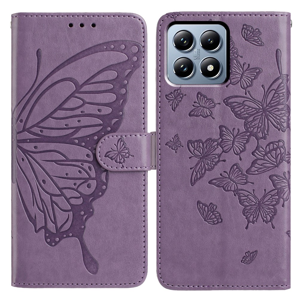  Xiaomi 15T Pro Fodral Med Fjäril Tryck Lila - Teknikhallen.se