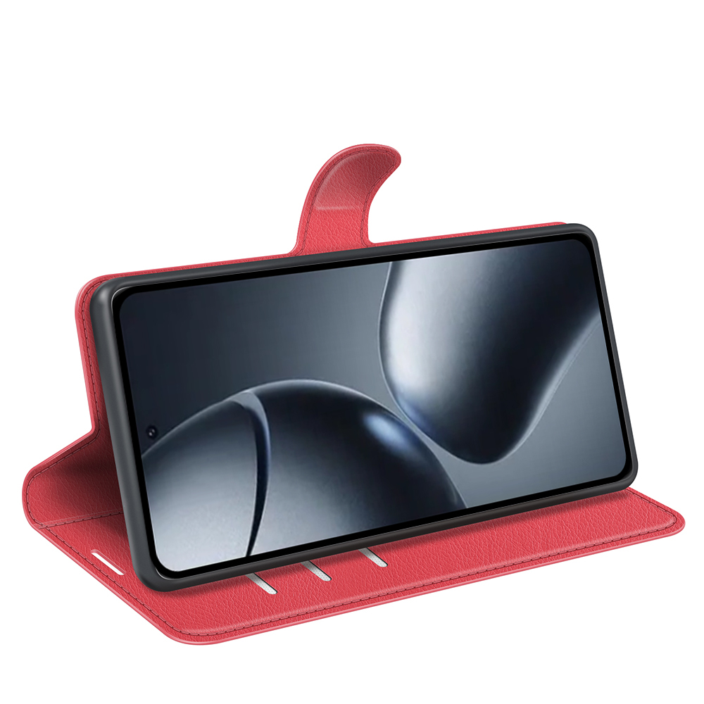  Xiaomi 15T Fodral Litchi Läder Röd - Teknikhallen.se