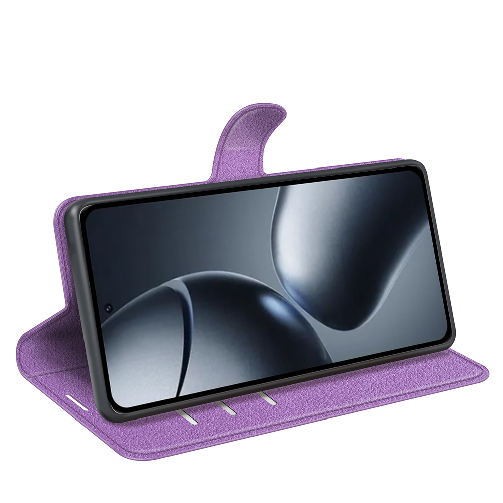  Xiaomi 15T Fodral Litchi Läder Lila - Teknikhallen.se