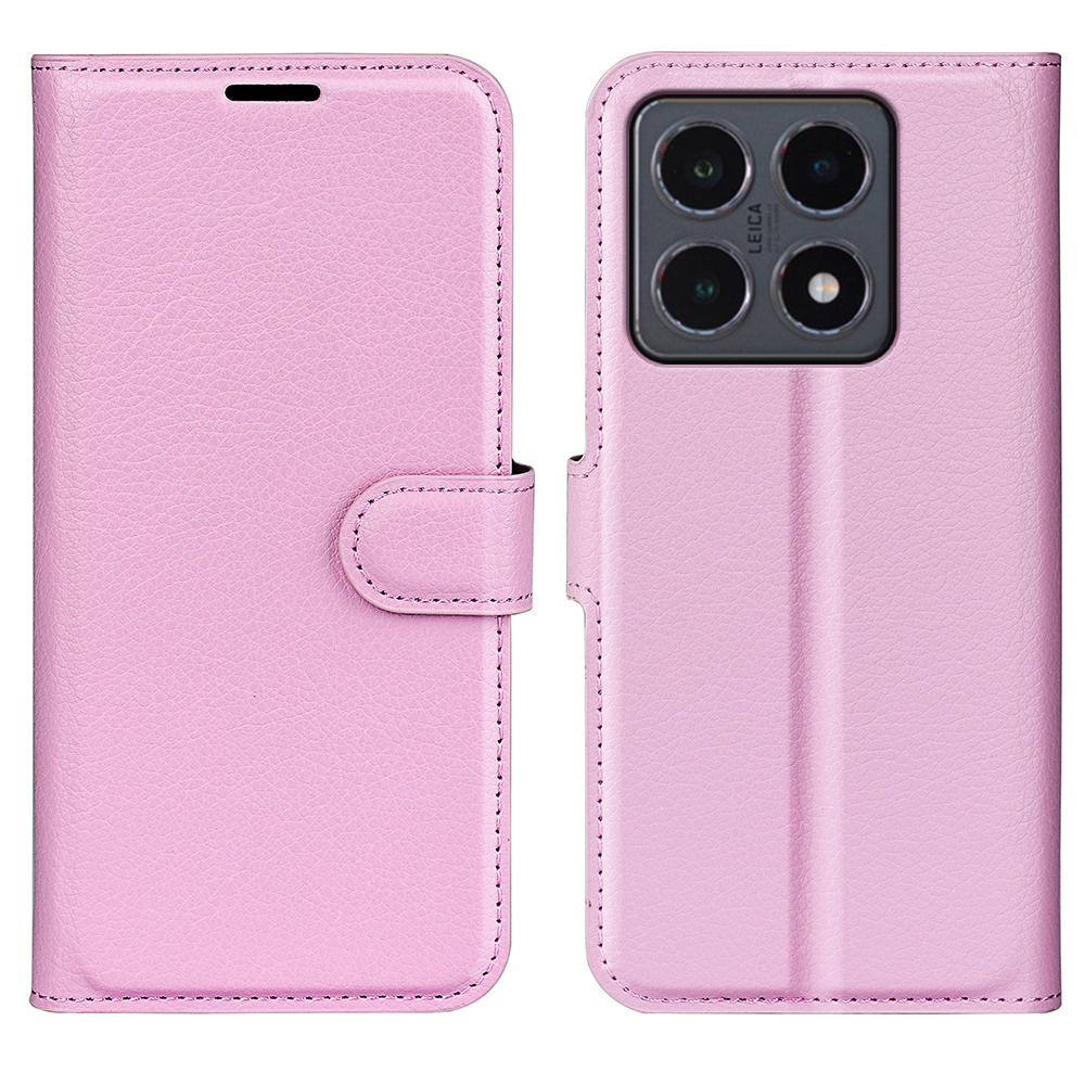  Xiaomi 15T Fodral Litchi Läder Ljus Rosa - Teknikhallen.se