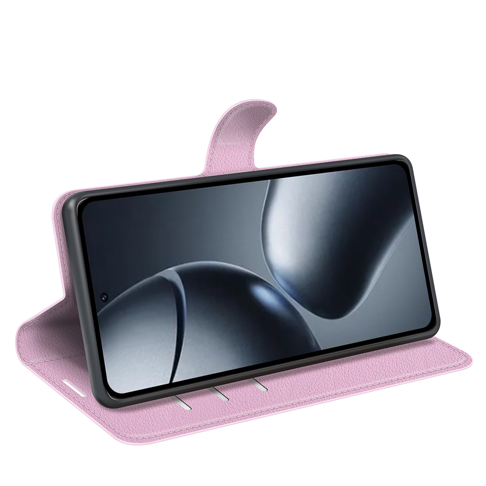  Xiaomi 15T Fodral Litchi Läder Ljus Rosa - Teknikhallen.se