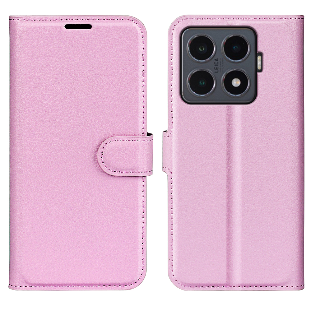  Xiaomi 15T Pro Fodral Litchi Läder Ljus Rosa - Teknikhallen.se