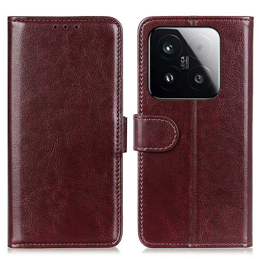  Xiaomi 15T Fodral Crazy Horse Läder Brun - Teknikhallen.se