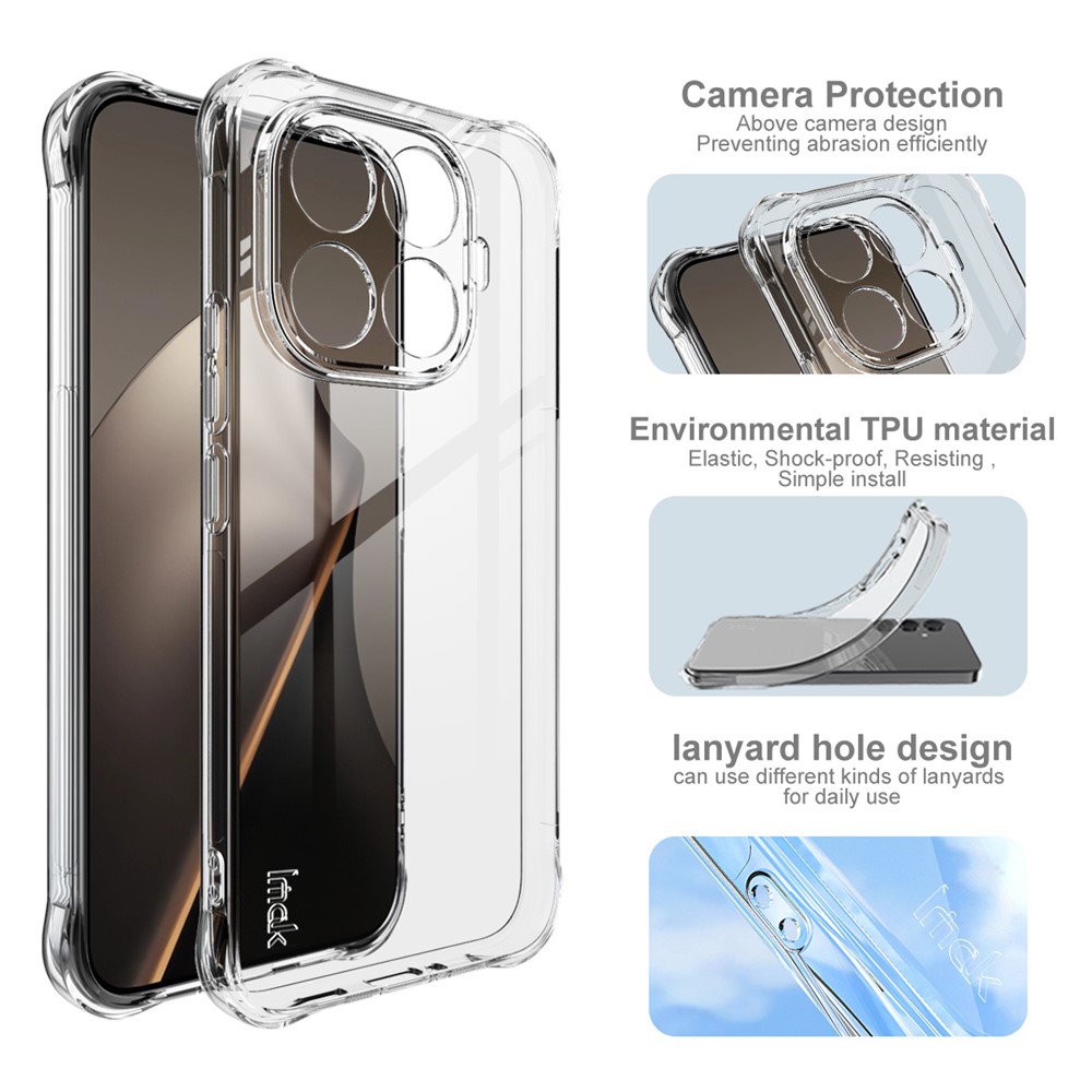 IMAK IMAK Xiaomi 15T Pro Skal Airbag Shockproof Transparent - Teknikhallen.se