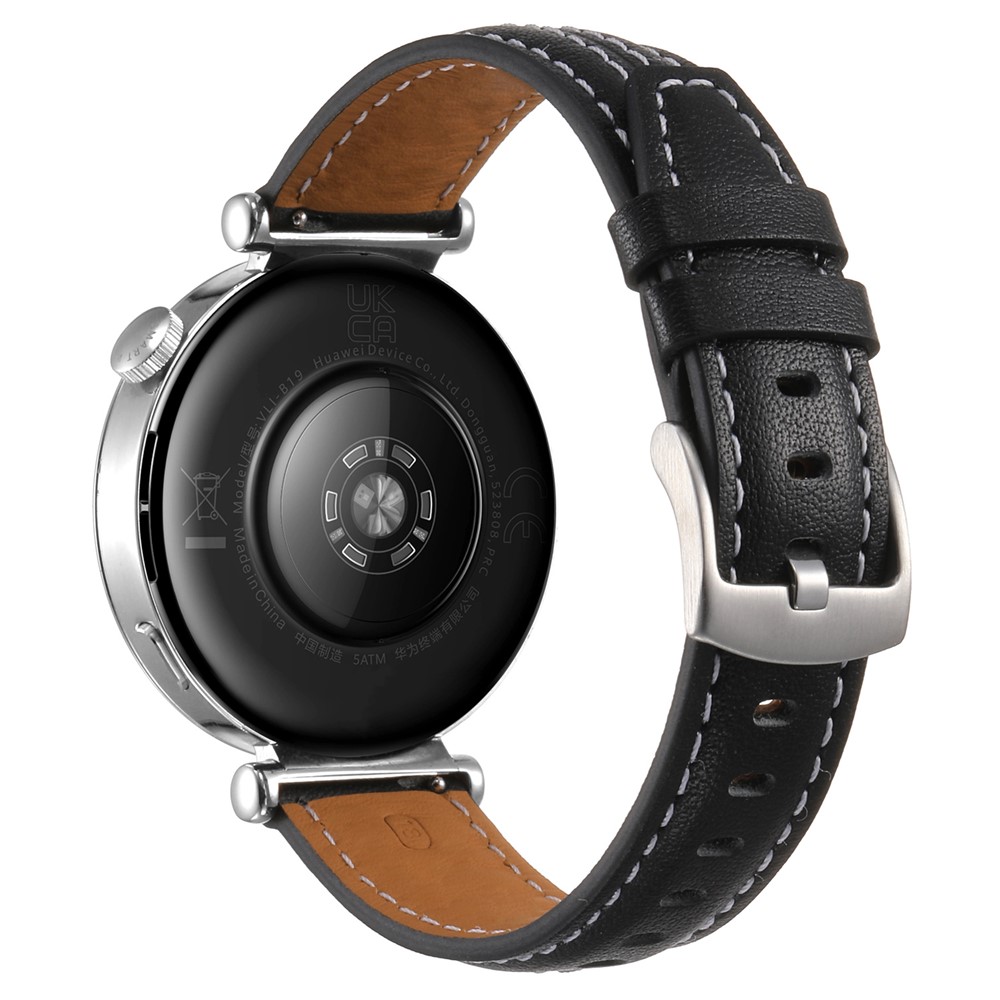  Klockarmband 18 mm Äkta Läder Svart - Teknikhallen.se