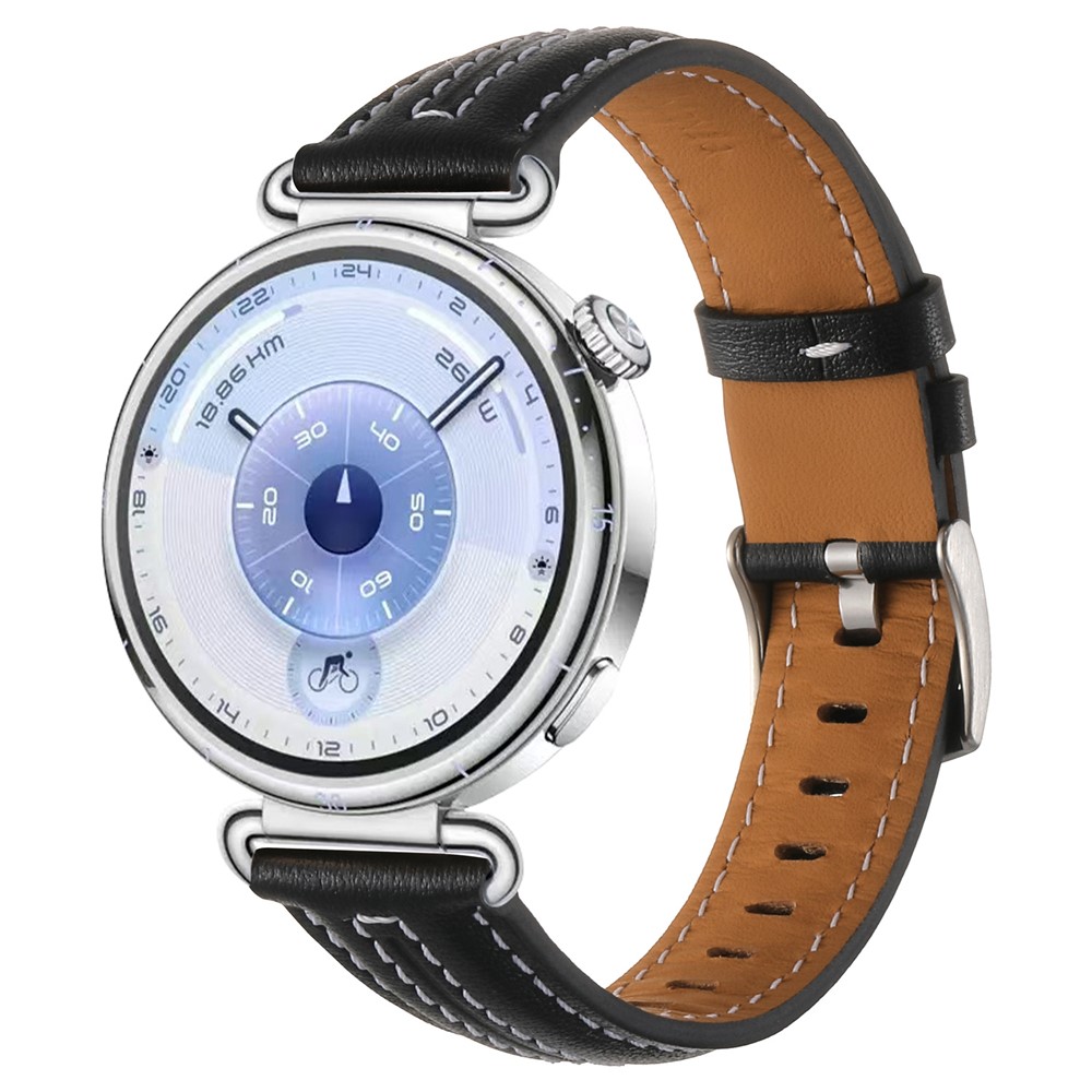  Klockarmband 18 mm Äkta Läder Svart - Teknikhallen.se