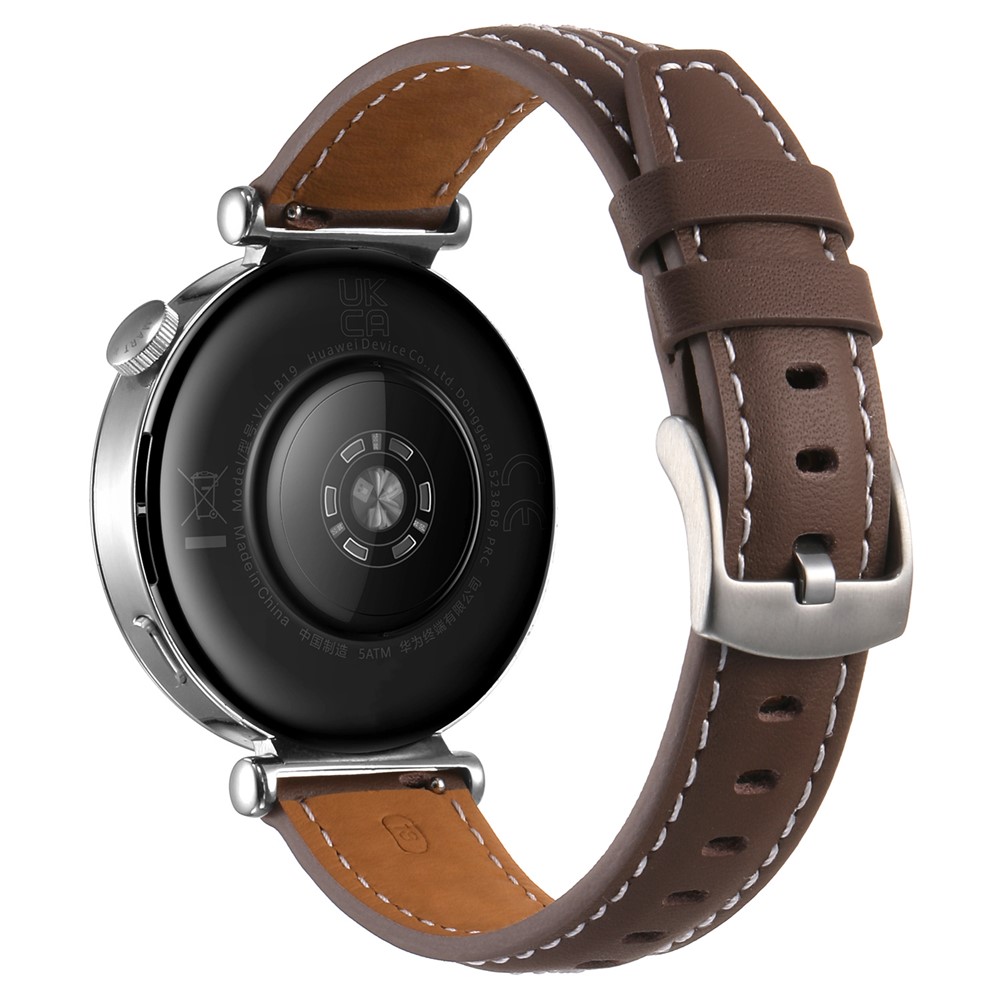  Klockarmband 18 mm Äkta Läder Mörk Brun - Teknikhallen.se