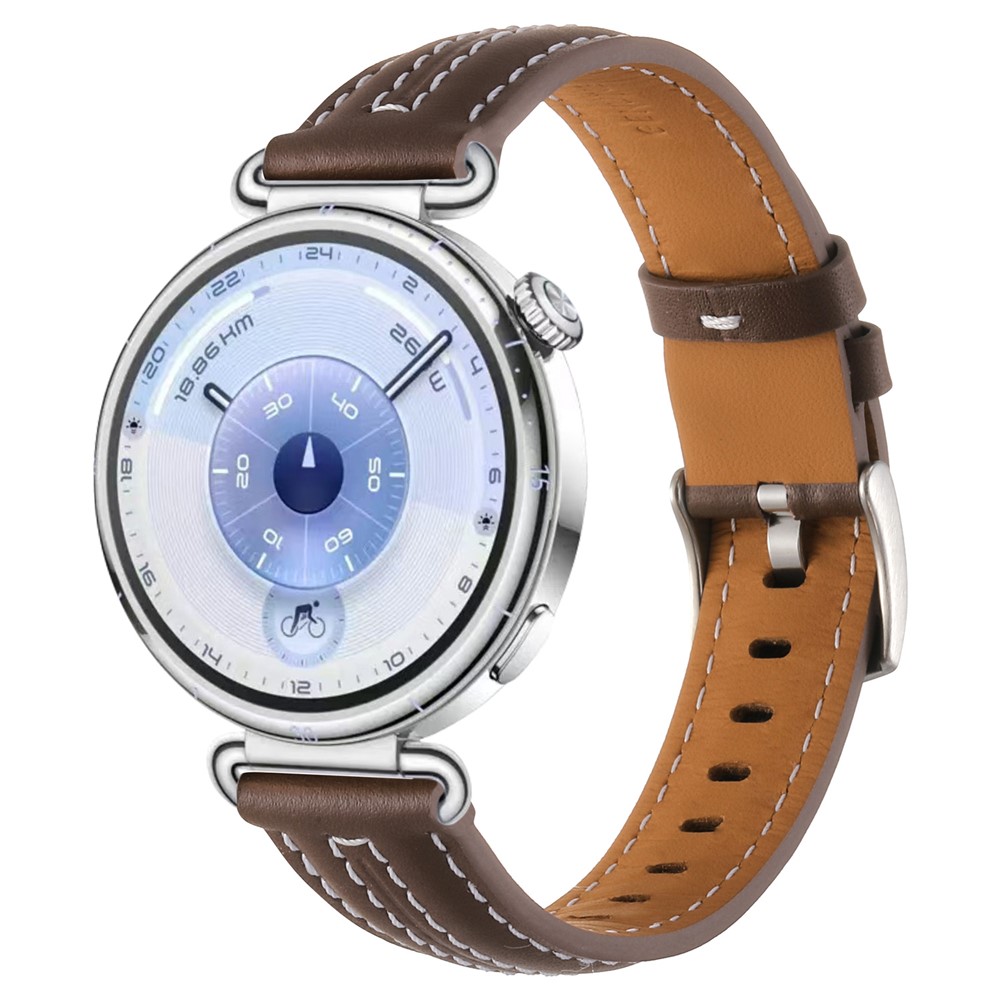  Klockarmband 18 mm Äkta Läder Mörk Brun - Teknikhallen.se