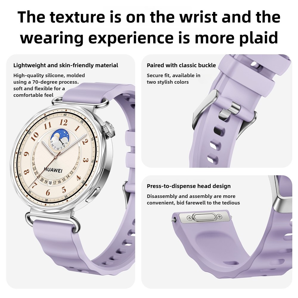  Klockarmband 18 mm Quick Release Wave Silikon Rosa - Teknikhallen.se