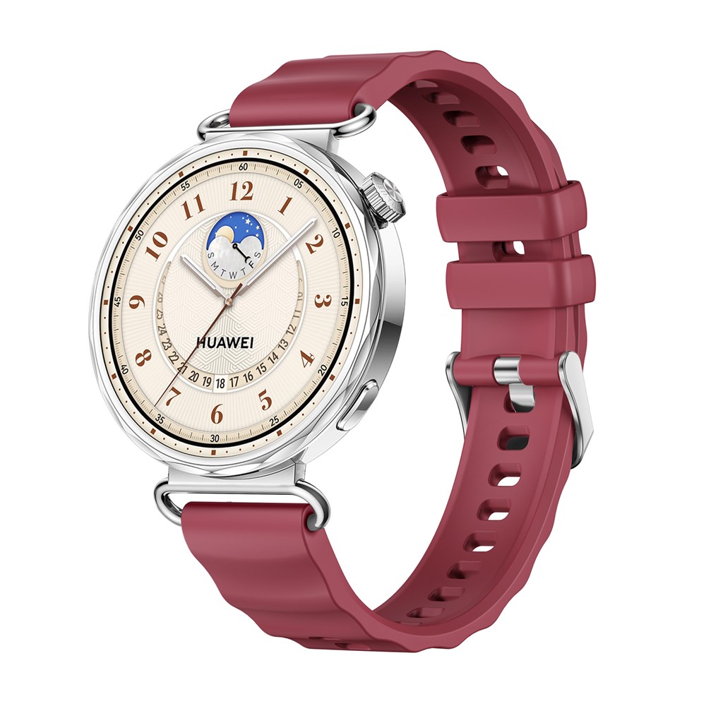  Klockarmband 18 mm Quick Release Wave Silikon Vinröd - Teknikhallen.se