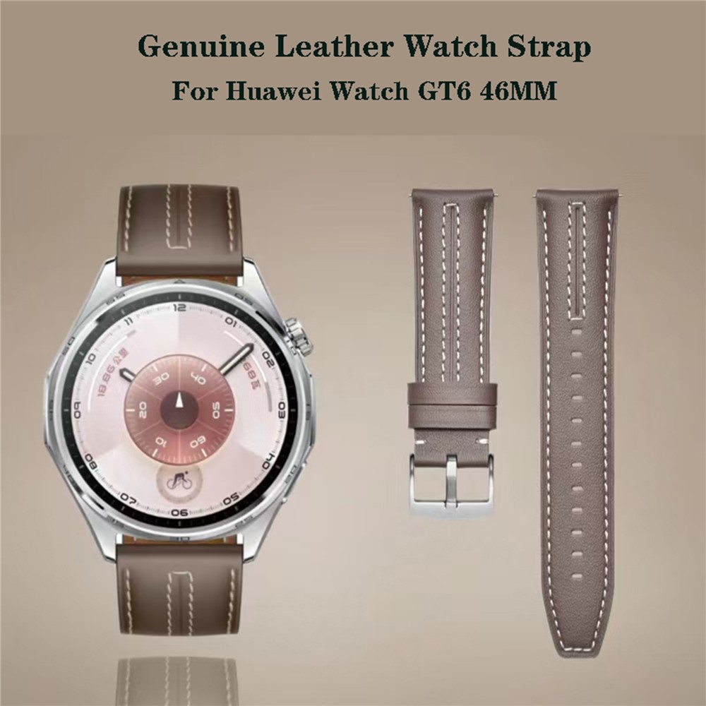  Klockarmband 22 mm Äkta Läder Mörk Brun - Teknikhallen.se