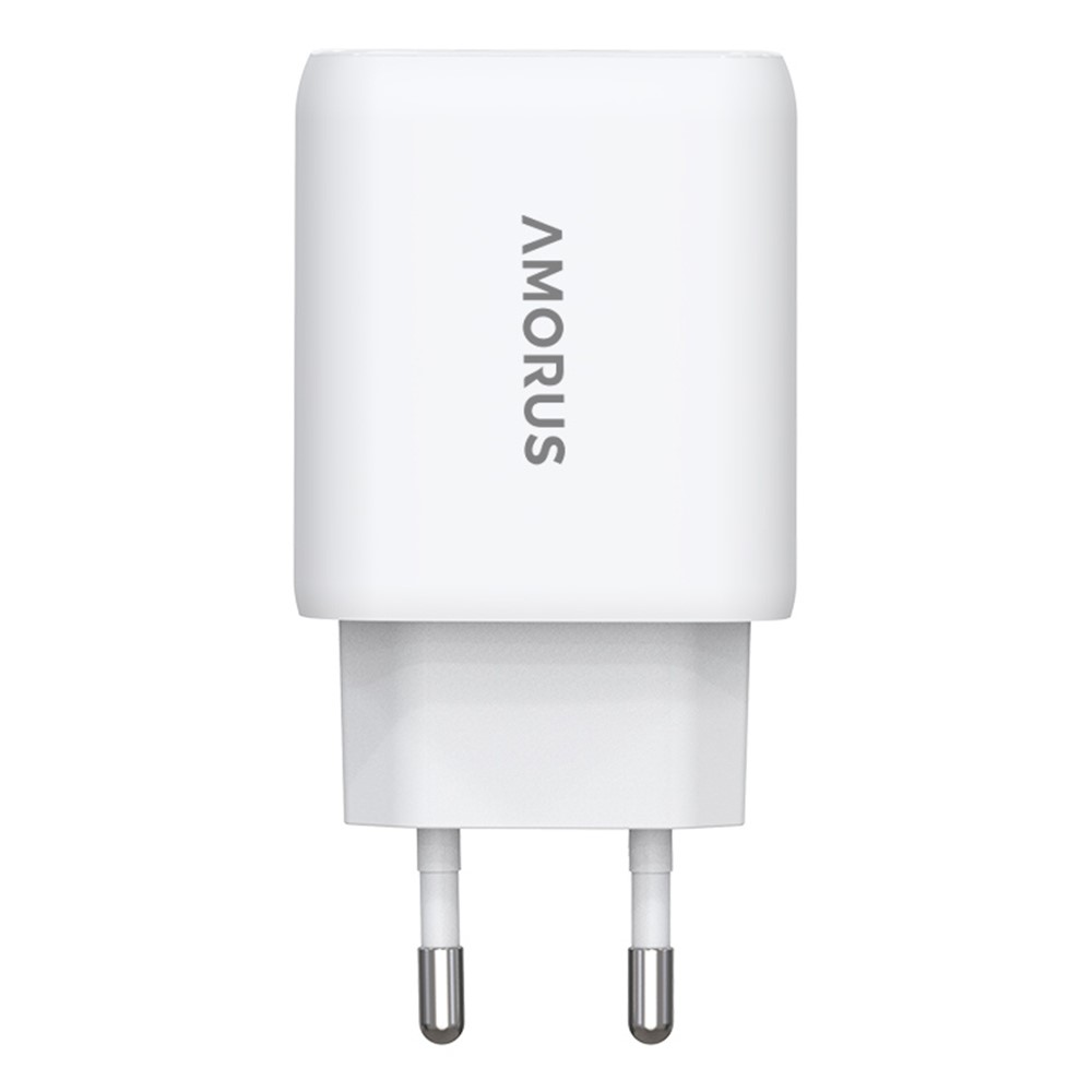 AMORUS Amorus 30W GaN PD QC USB-C / USB-A Väggladdare Vit - Teknikhallen.se