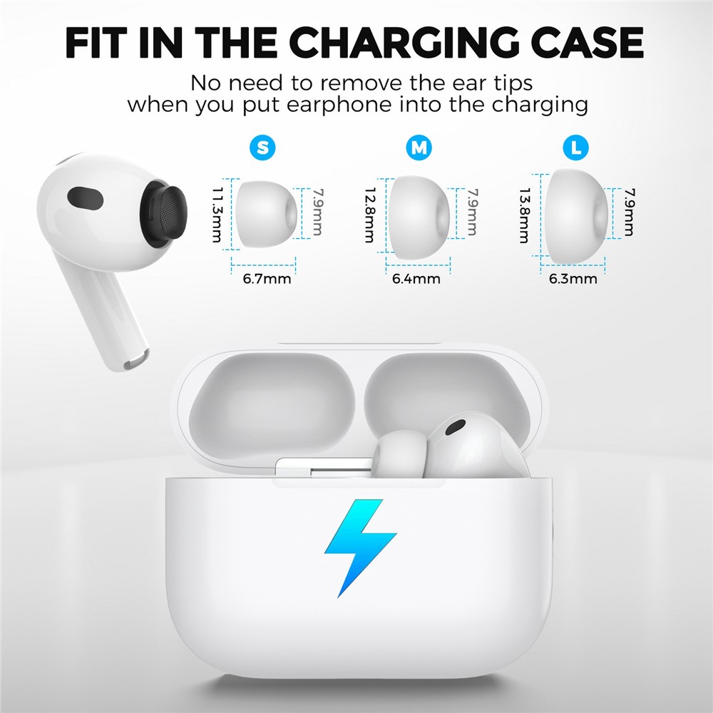 AHASTYLE AHASTYLE 3-PACK AirPods Pro 3 Öronpluggar Silikon Vit - Teknikhallen.se